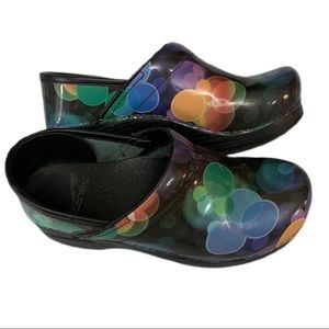 DANSKO EU 36  US 5.5 - 6 Women's Black Rainbow Bubbles Pro Clogs Shoe Nurse